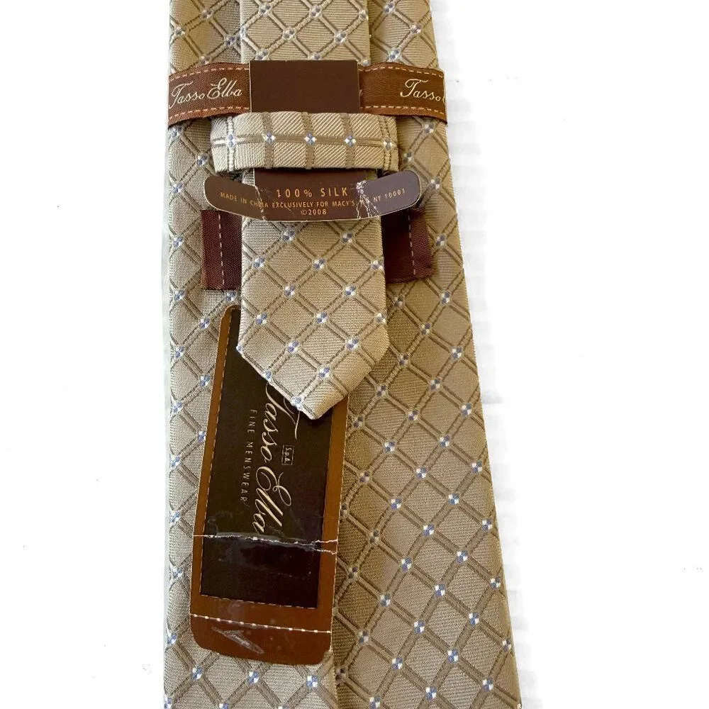 Tasso Elba Parisi Grid Silk Tie NWT